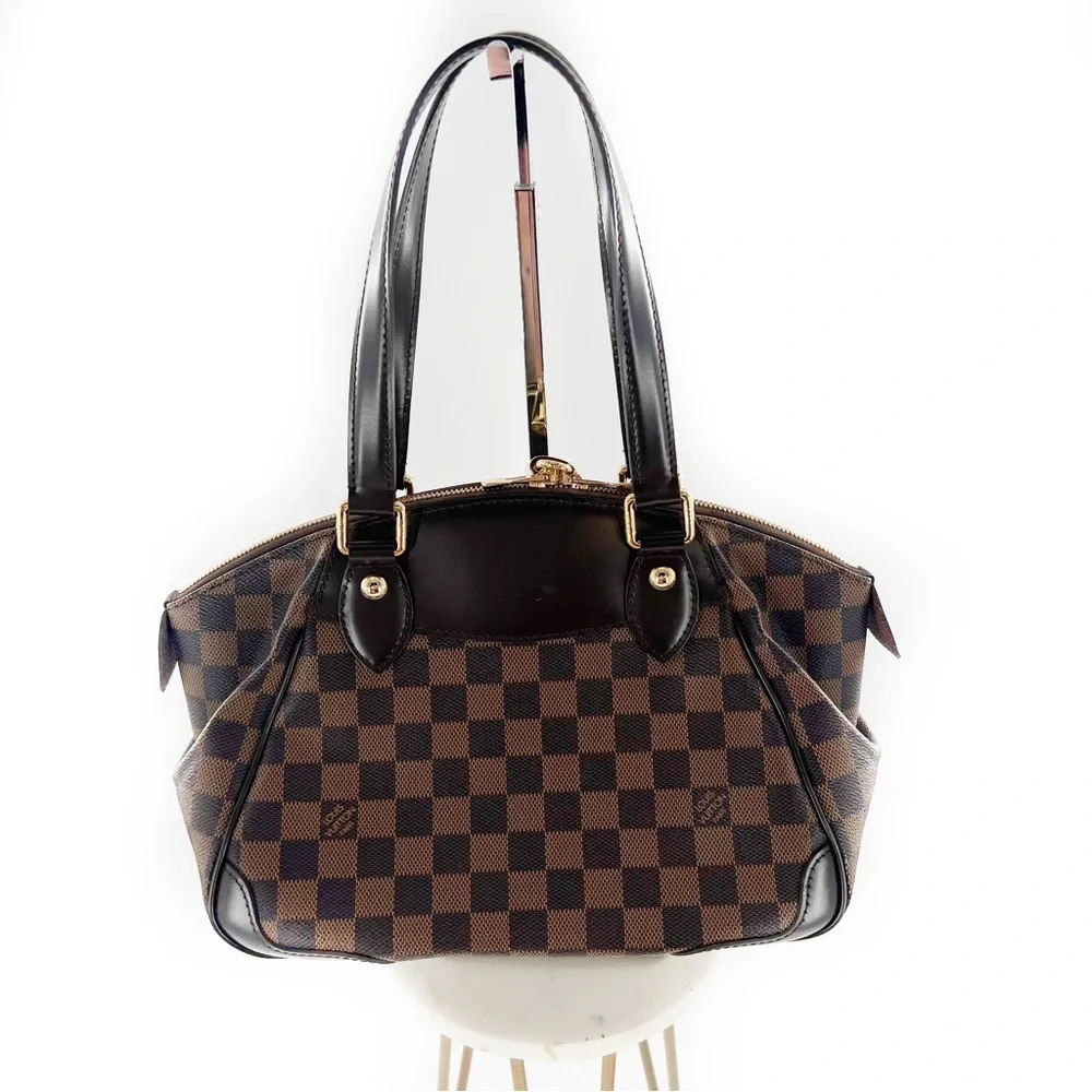 LOUIS VUITTON Damier Ebene Verona PM Satchel Shoulder Bag Authentic